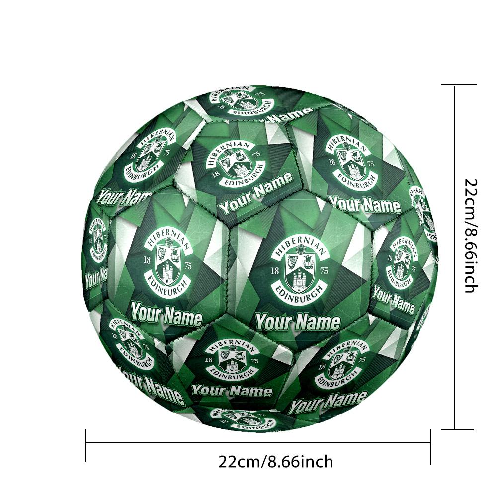 Personalized Size 5 Football Hibernian FC Pattern Outdoor Game Sports Ball Gift