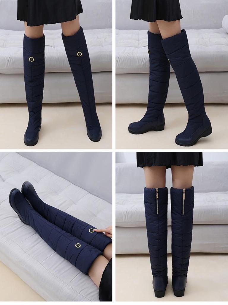 Electric Heated Over-the-Knee Boots with Intelligent Temperature Control - Winter Warm Plush Cotton, Outdoor Antifreeze Footwear