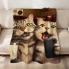 Kawaii Kitten Vintage Cute Funny Cat Soft Warm Plush Blanket Dormitory Sofa Living Room Pet Hogar Bedroom Gift Nap Home Flannel
