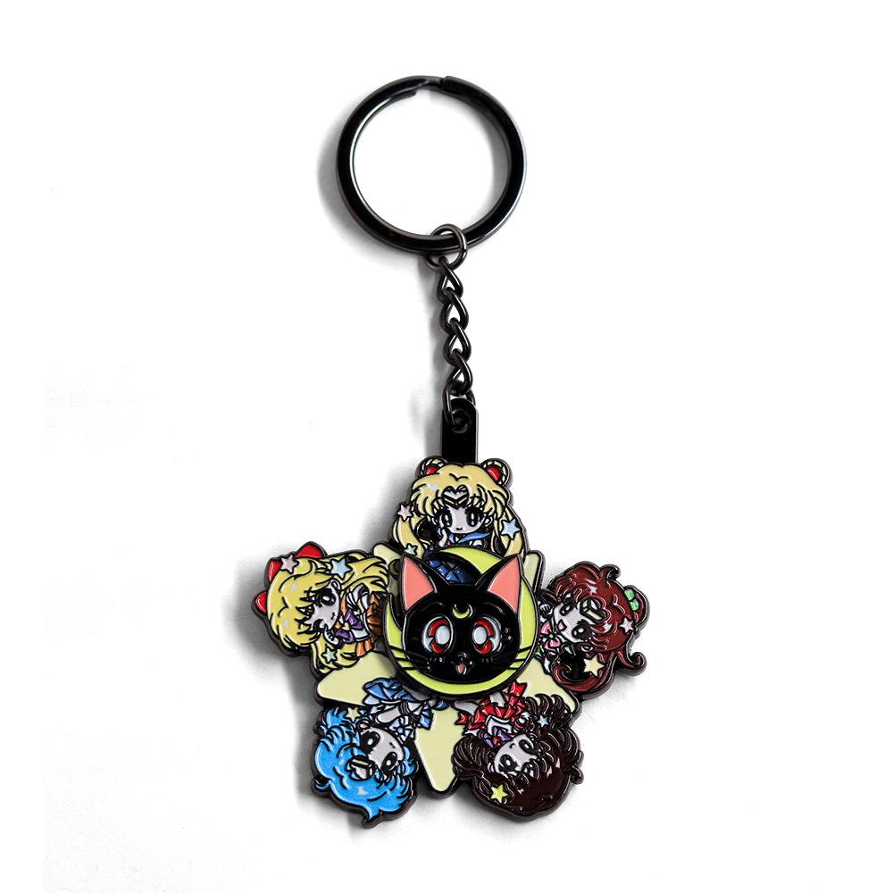 Sailor Moon Rotating Enamel Keychain - Cute Anime Pendant Accessory