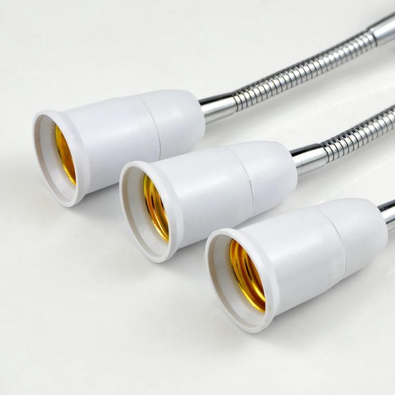 E27 To E27 Screw Socket Lamp Holder, 1-to-2 Converter, Multi Head E27, One Turn, Double Head Extension Lamp Holder