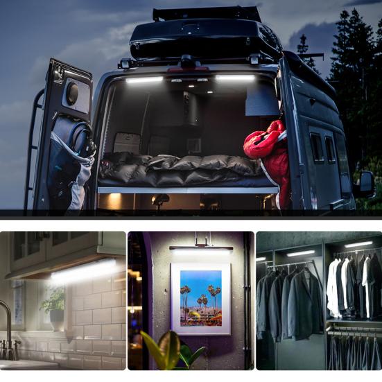 12V/ 24V LED Streifen Leuchte 72-LEDs 4x Auto KFZ Van VOLT Stablampe Lichtleiste
