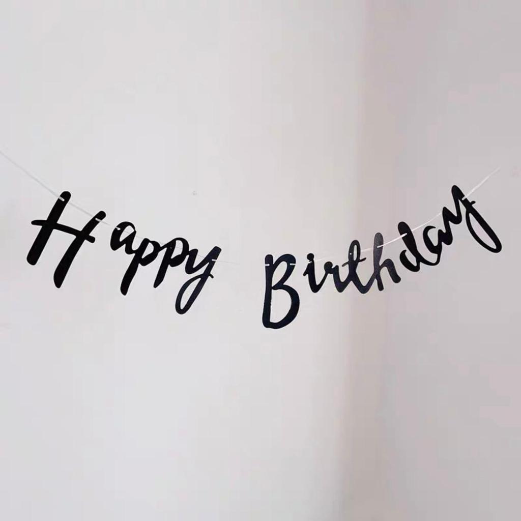 1 buc. Steag decorativ de tras pentru petrecerea de ziua de naștere, banner suspendat din hârtie neagră, pentru decor petrecere, Ziua Îndrăgostiților, nuntă, zi de naștere