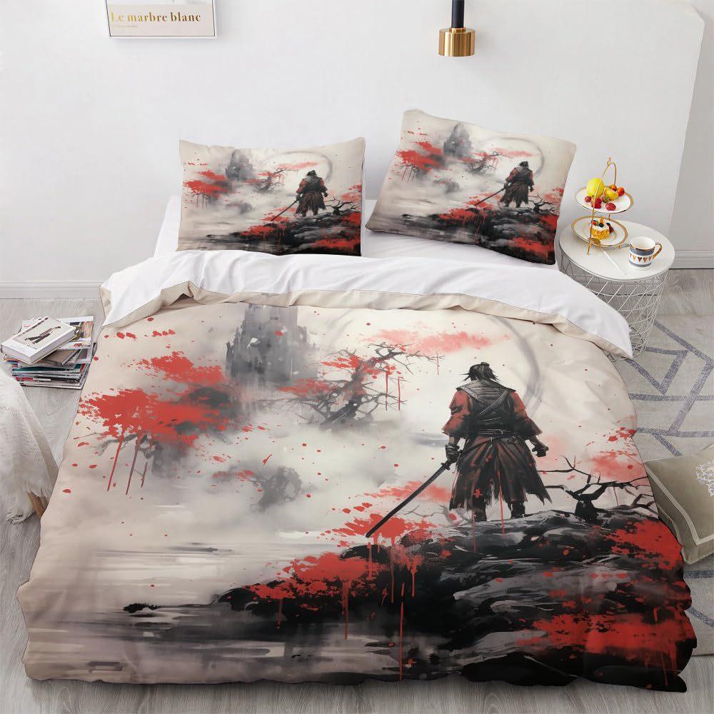 

Японский самурай, живопись тушью, цифровая печать, пододеяльник, постельное белье, трехсекционный пододеяльник AU Single 145*210