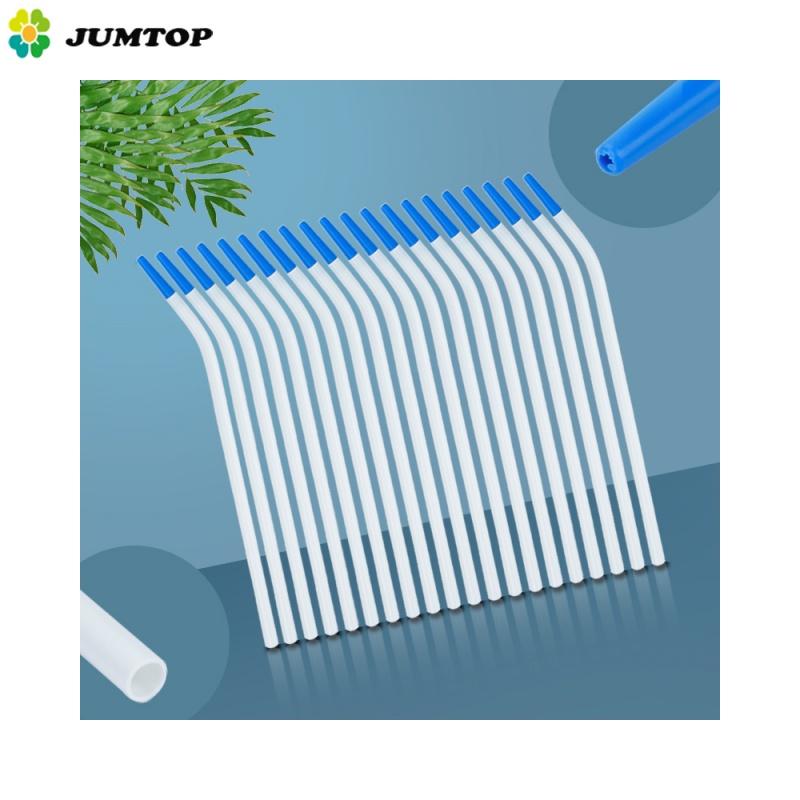 100pcs Dental Disposable Saliva Ejector Surgical Suction Tips Suction Tube Long Slim Type With Straw Adapters