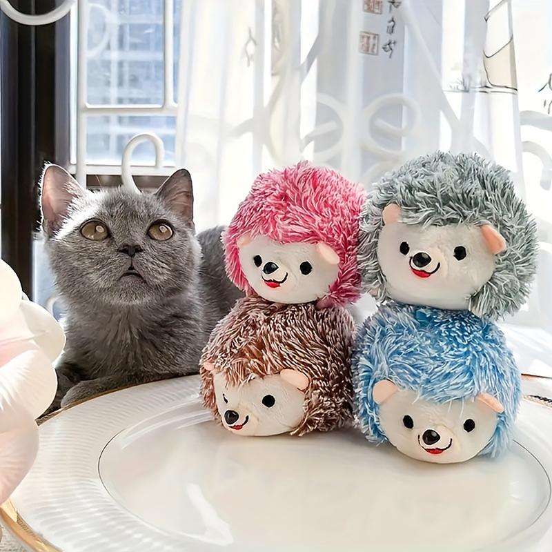 1pc Random Color Hedgehog Design Pet Grinding Teeth Plush Toy, Durable Chew Toy For Dog Interactive Supply 2026