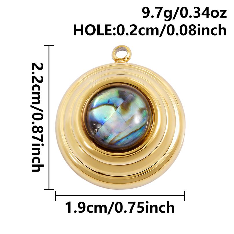 2pcs Different Shape Transparent Drip Oil Abalone Shell Charm Stainless Steel Charms For Jewelry Making Pendant DIY Accessories