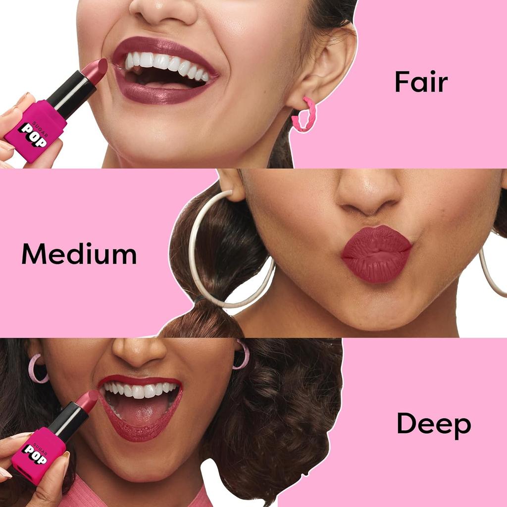 SUGAR POP Satin Matte Lipstick 01 Daisy Highly Pigmented Long Lasting Weightless Lip Color Creamy Hydrating Makeup For Women