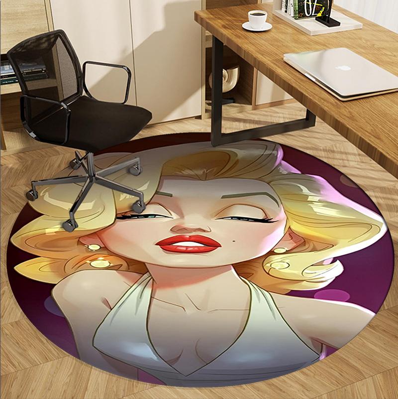 Marilyn Monroe Mønster Rundt Tæppe, Indendørs/Udendørs Måtte, til Picnic, Spillerum, Soveværelse, Kontor, Stue, Hjemmeindretning Tæppe, Fødselsdagsgave