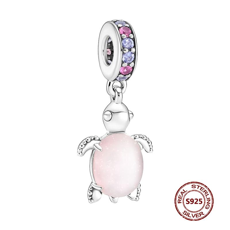 Charms camaleonte adatti a braccialetti originali alla moda in argento 925 con zircone, perlina a forma di polpo e tartaruga, ciondolo a forma di farfalla e lucciola, fai da te per realizzare gioielli