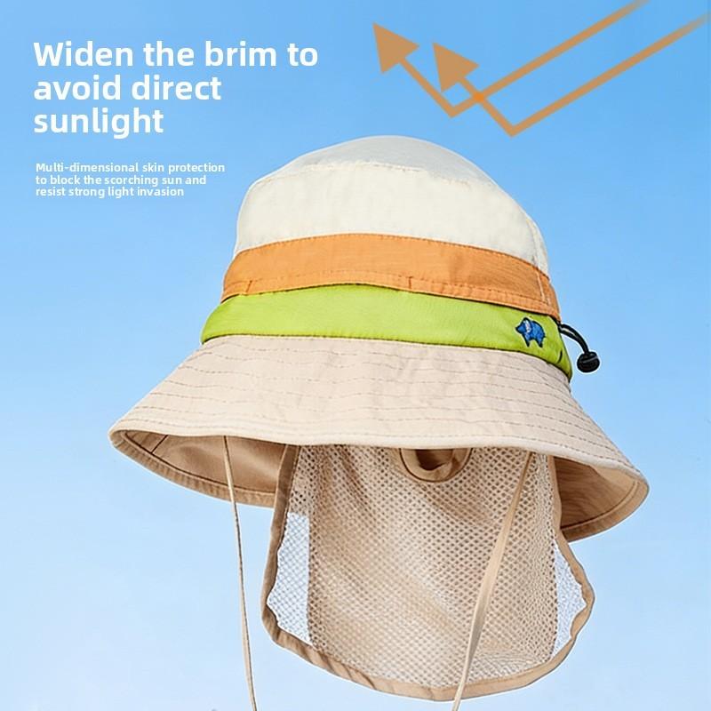 Childrens Sun Hat With Adjustable Foldable Design For Summer Outdoor Activities