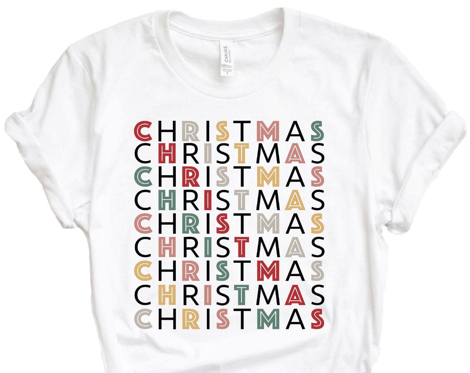 Christmas Shirt, Women Christmas Shirt, Women s Holiday Shirt, Merry and Bright Shirt, Cute Christmas Tees, Xmas Shirt, Plus Size 2XL