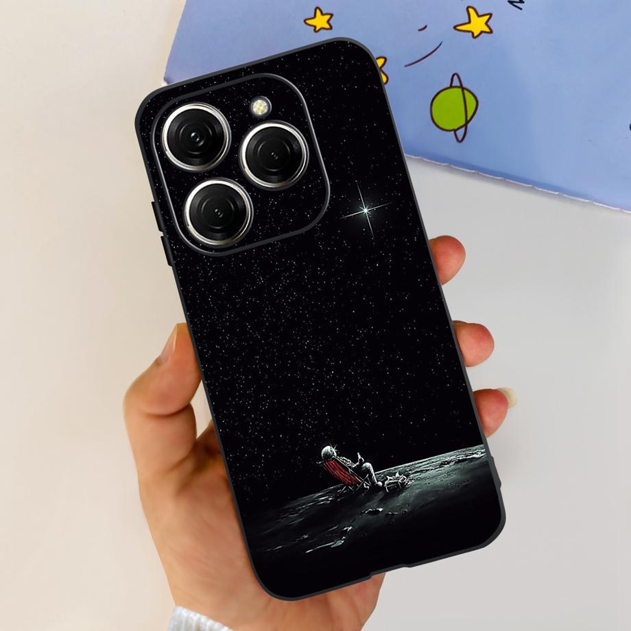 For Tecno Spark 20 Pro Case Liquid Silione Soft TPU Matte Cover Phone Mask On Spark20 20Pro 4G Luxury Pattern Cat Flower Cartoon