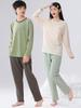 Baumwoll-Basis-Schlafanzug für Kinder - Langarm-Oberteil und Hose, Unisex für Schüler