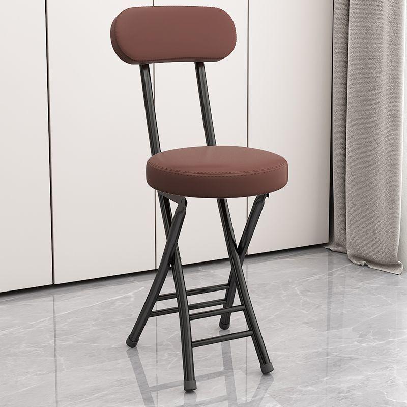 Compact Folding Dining and Leisure Chair with Backrest for Home and Dormitory