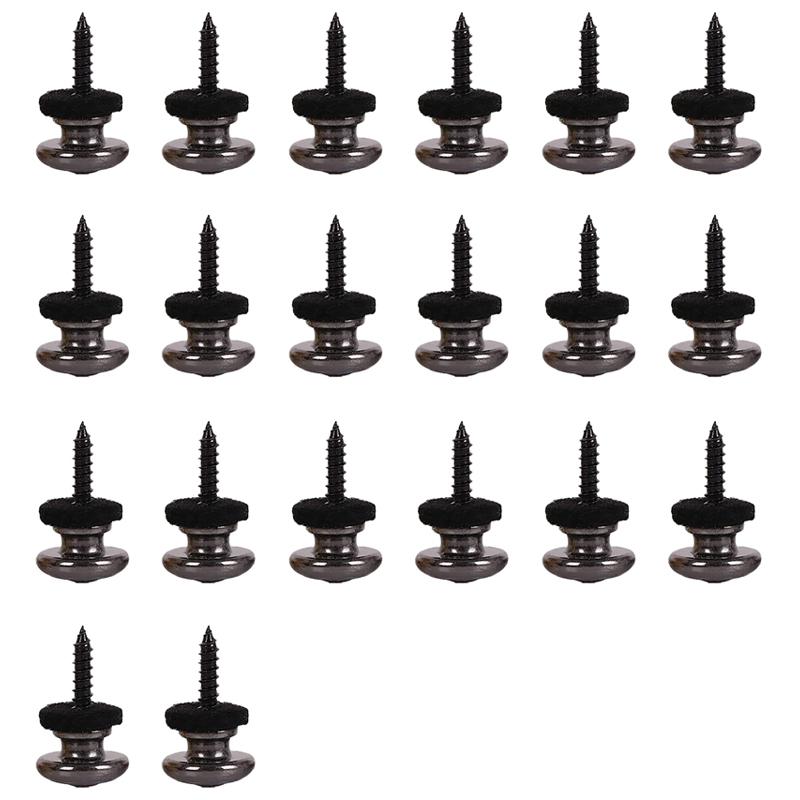 Classy-20PCS Wool Copper Guitar Strap Lock Locking Pegs Pins Mushroom Shape End Button Black