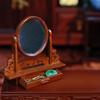 1Set Dollhouse Miniature Wooden Vanity Table + Jewelry Set With Mirror Makeup Dressing Table For Bedroom
