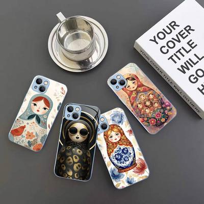 Poupée Matriochka Classique Pour IPhone 14 13 12 Mini 11 Pro XS Max X XR 14 Plus Coque en Verre Trempé
