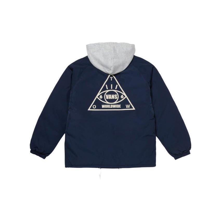 Vans Jachetă cu mânecă lungă, cu buton ascuns, cu glugă, îmbrăcăminte exterioară pentru bărbați, bleumarin-albastru VN000FBYLKZ