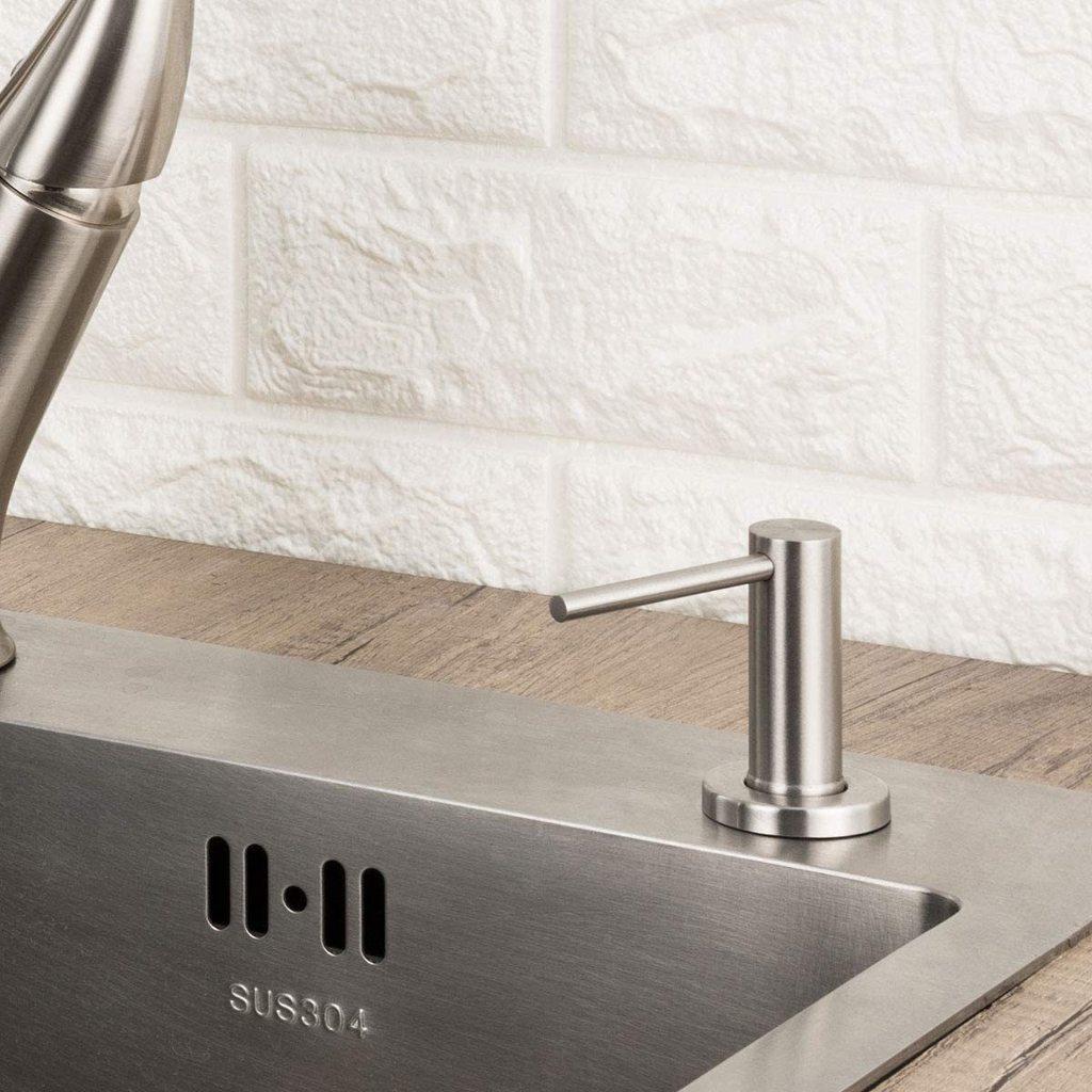 Modern Minimalist 304 Stainless Steel Soap Dispenser With Push Button For Kitchen Bathroom Use