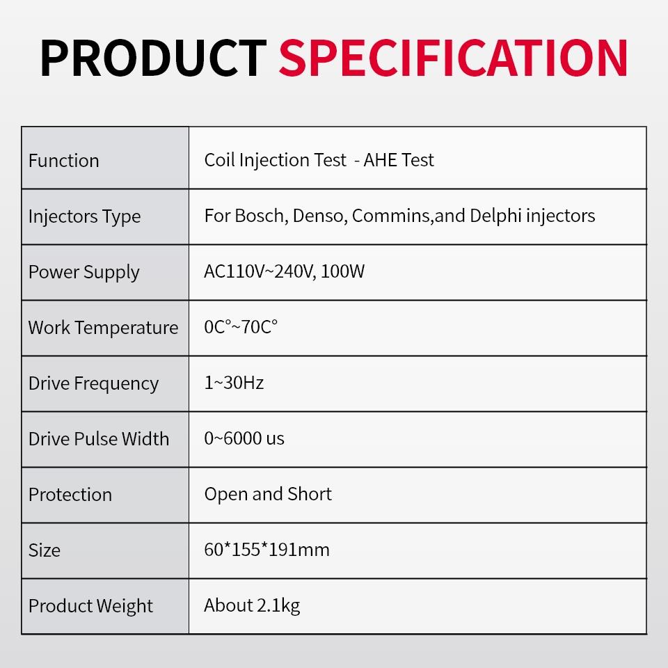 FD200 Common Rail Injector Tester AHE Dynamic Stroke Resistance and Inductance Measurement Autotest Common Rail System