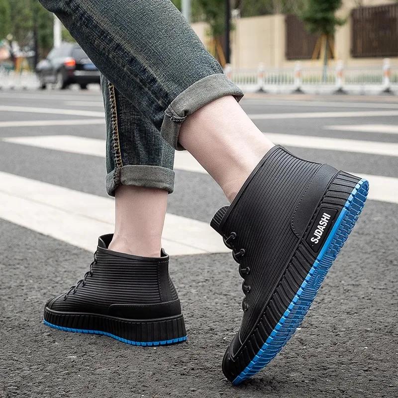 Rain Boots For Men, Short Fishing Wear-resistant Rubber Shoes, Car Wash, Non-slip, Fashionable, Comfortable And Waterproof Shoes