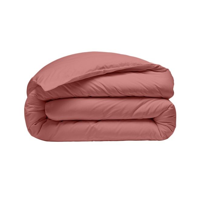 Housse de couette - 220 x 240 cm - Percale de coton lavé - Vieux rose - Hypoallergénique