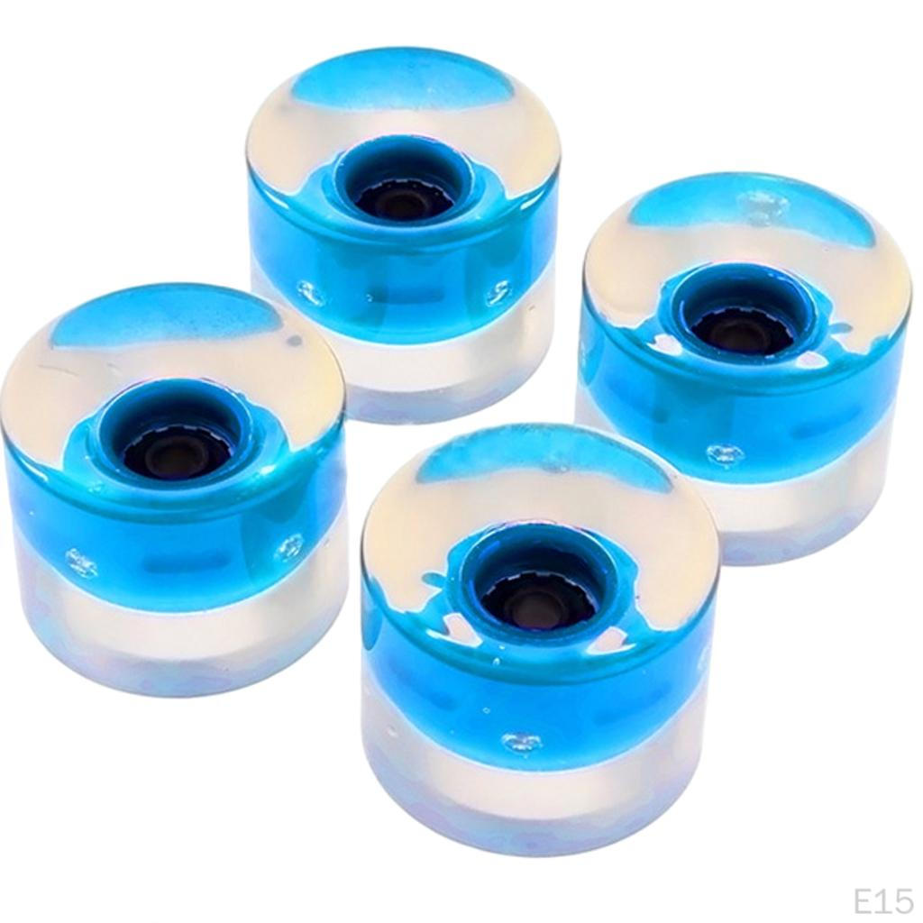 4 Pack PU Flashing Wheels 70mm 78a Replacement for Longboard Skateboard
