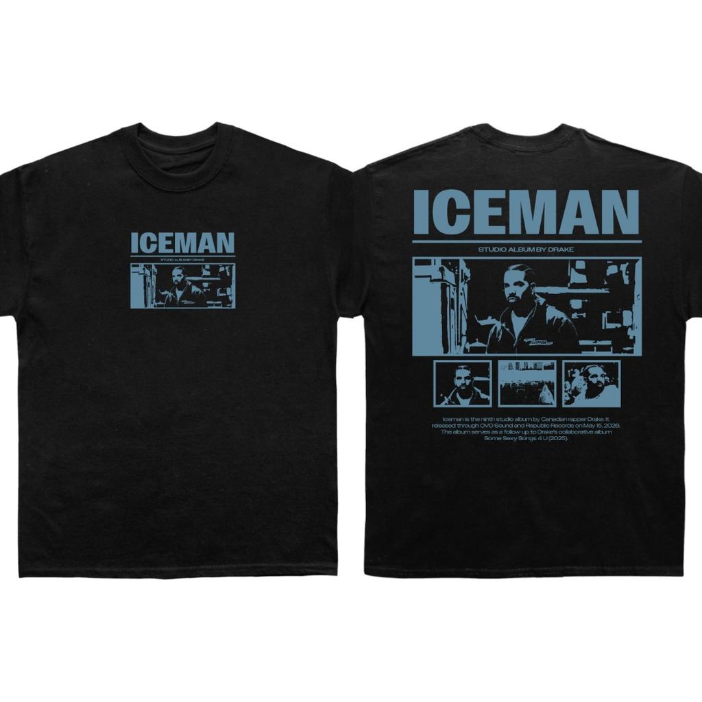 Kanye West Iceman Poster Album Printed T-shirt Men Women Streetwear Oversized Y2k Casual Loose Short Sleeve Unisex Tee Shirt Female Male Clothing