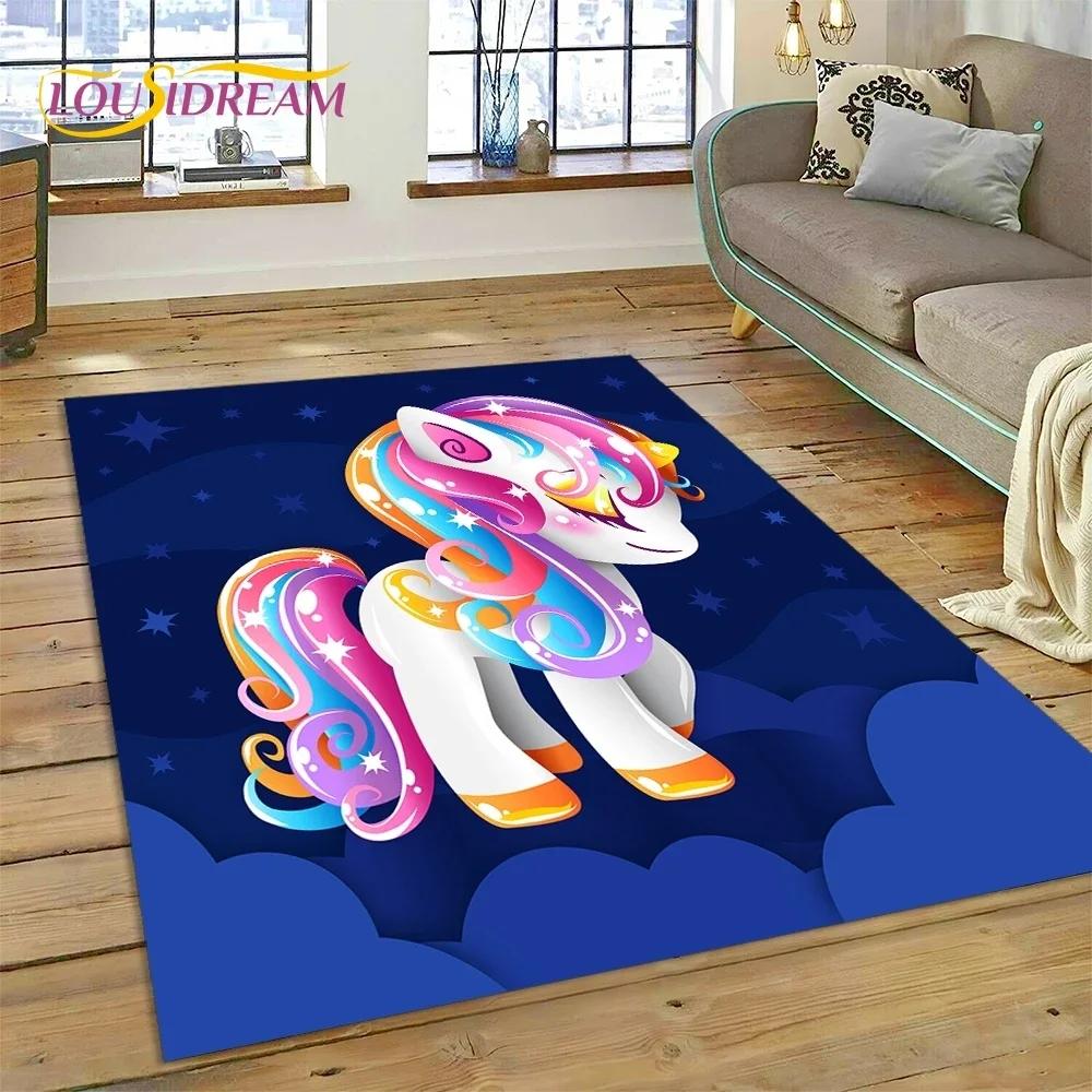3D Cute Dream Unicorn Cartoon Girl Carpet Rug for Bedroom Living Room Home Sofa Decoration,Children Game Large Decor Floor Mat