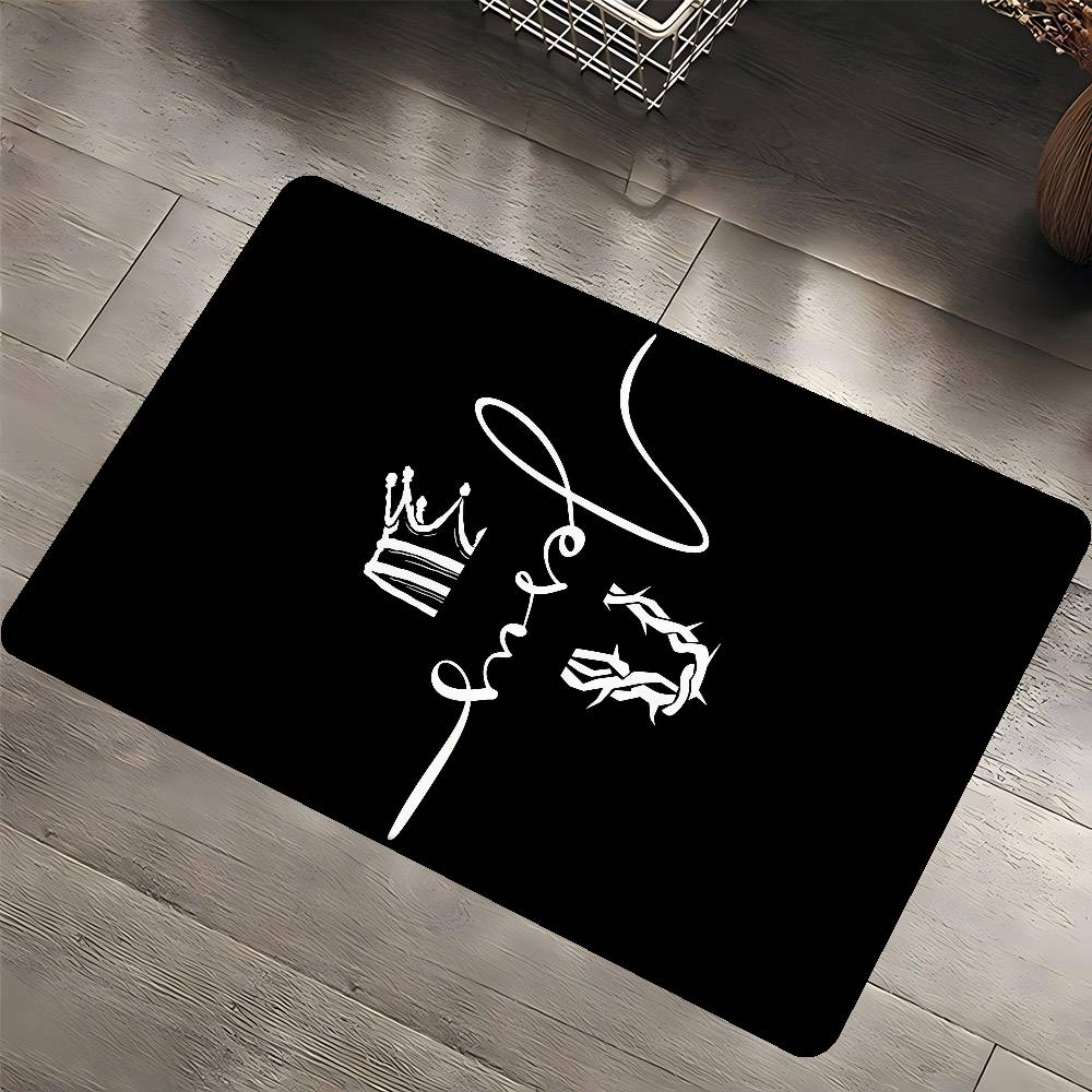 1 sztuka Chrześcijańska Mata Łazienkowa z Jezusem Dekoracja Pokoju Dziecięcego Sypialni Balkon Antypoślizgowa Wycieraczka Salon Dywanik Powitalny