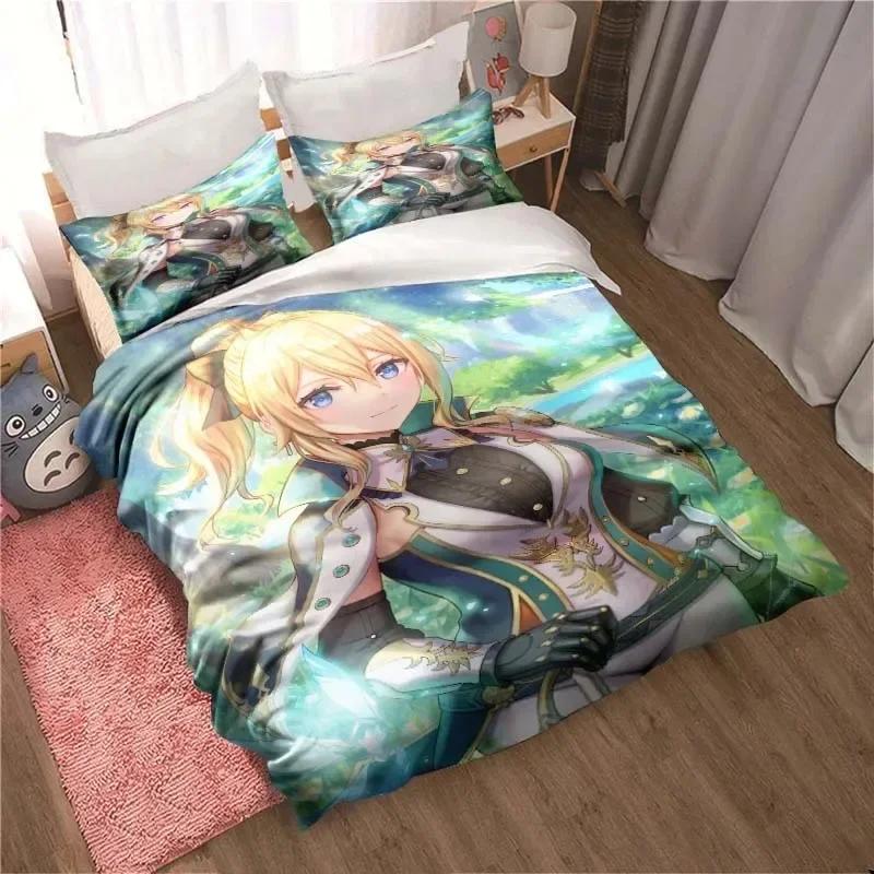 Genshin Impact Game Anime Bedding Set Printed Bed Set With Pillowcase Bed Duvet Cover Soft Single Double Queen Super King Size