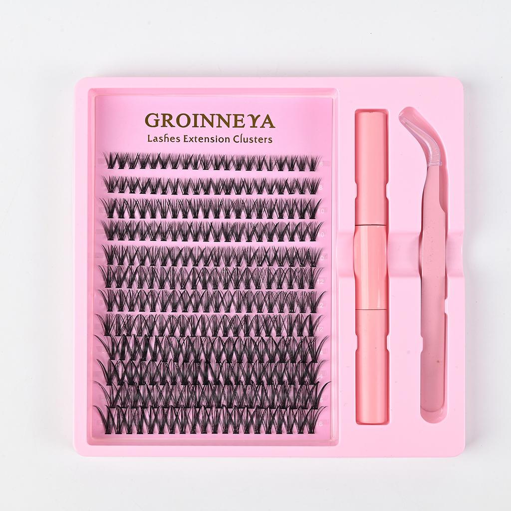 Natural Soft Segmented DIY Cluster Lashes - Large Volume Set, Synthetic Fiber for Effortless Individual Application
