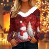 Long Sleeve Shirts For Women Cute Tops Christmas Prints Tees Blouses Casual Plus Size Basic Tops Pullover