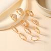 European and American new gold stacked ring set female ins style niche design sense open ring light luxury