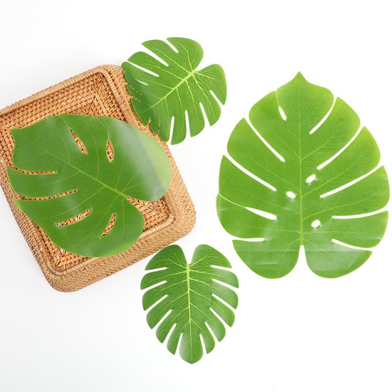 24PCS Simulation Turtle Back Leaves Outdoor Plant Wall Party Decoration Props Fake Green Plant Living Room Decoration