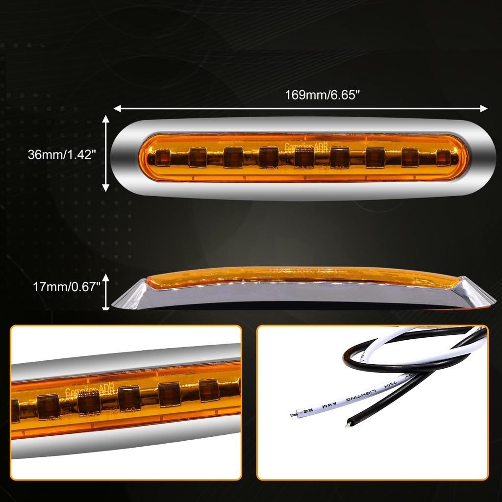 9 LED Marker Lamp, For Cars, Truck Markers, Compatible with 12 V and 24