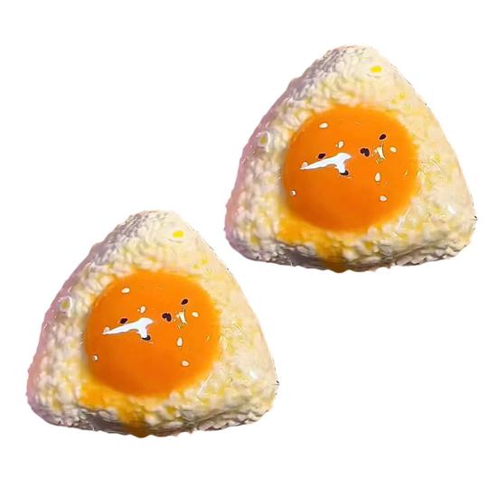 1/2/5Pcs Stress Relief Souffle Squeeze Toy Slow Rising Triangular Egg Yolk Rice Ball Sensory Toy Kids Adults Simulated Dessert Pinch Fidget Toy