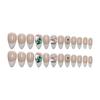 French Rhinestone Almond Nail Stickers - Light Luxury Slimming Tips for Brightened Skin Tone.