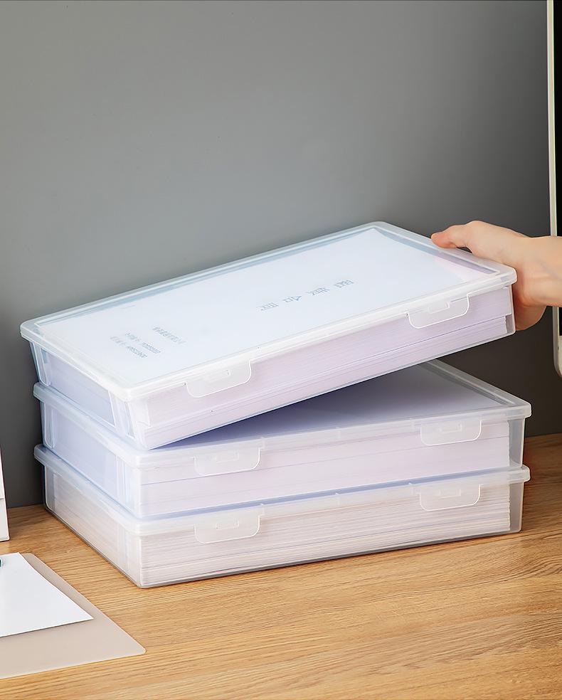A4 Transparent Document Storage Box for Office Organization