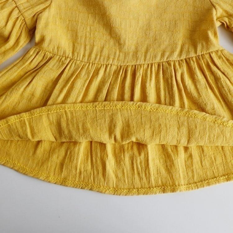 Flaer Sleeve Spring Summer Girls Tops Blouses Cotton Casual Kids Girl Shirts Clothes