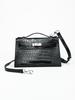 2025 Women's Genuine Leather Mini Handheld Bag - Crocodile Pattern Chain Shoulder Kelly Bag