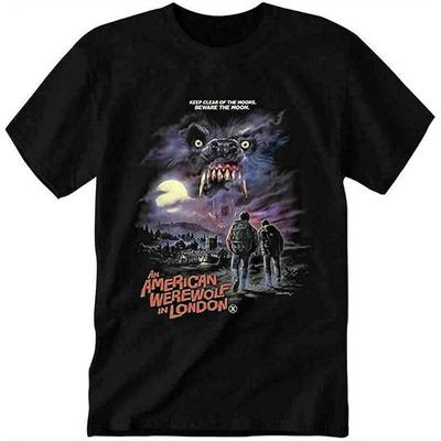 MXCAPITAL an American Werewolf In London Black Mens T-Shirt Graphic Unisex Tee