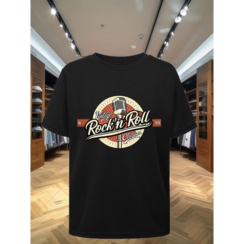 WesBestop European sizes Men's T-Shirt, Vintage  Classic Echo Retro Rock T-Shirt &VerticalLine; A Tribute to The Golden Age of Rock in 1950 3XL