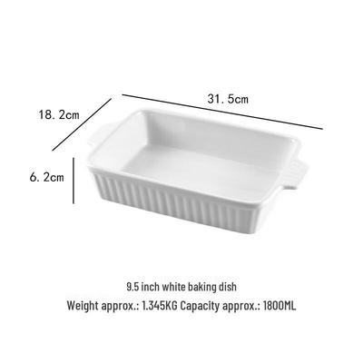 LISM Ceramic Striped Baking Dish with Handles