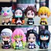In Stock 8Pcs/Set Demon Slayer Q Version Figures Sitting Pose Anime Pvc Action Figurine Collectible Model Toy Gift For Fans