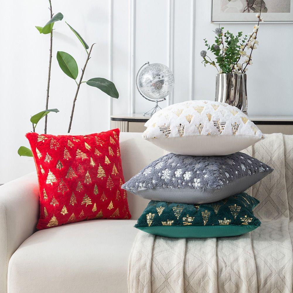 Christmas Day Pillowcase Pillow core protection Short Cushion Slipcover Removable Pillow Case Protector Holiday Supplies