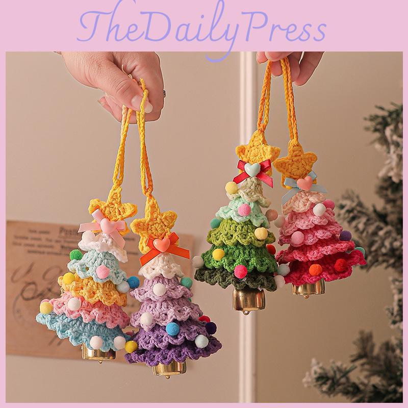Style Knitted Christmas Tree Ornaments With Plush Finish For Festive Decor