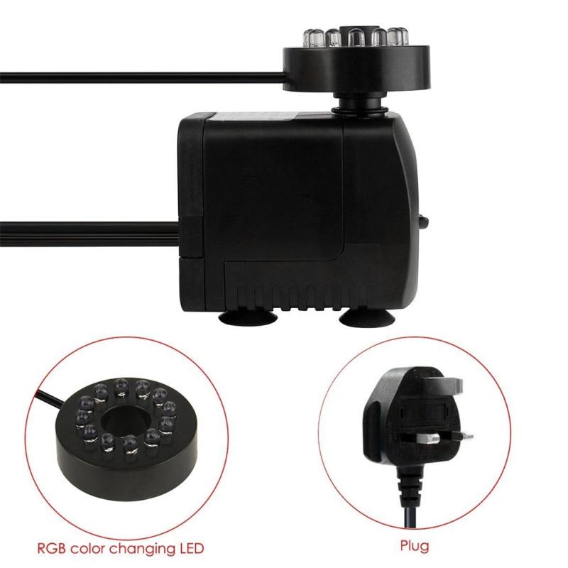 hot! Mini Submersible Water Pump with LED Light for Aquariums KOI Fish Pond Fountain Waterfall