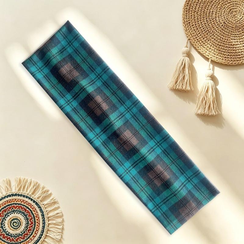 Retro Colored Checkered Pattern Headband Fashion Women Y2K Hair Accessories Cute Sweet Dating Hair Band Elastic Sports Headband